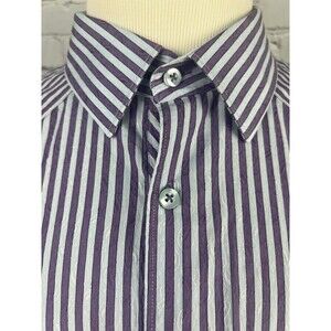 Stone Rose Black Rivet Collection Men 6 XXL Button Front Shirt Striped Paisley